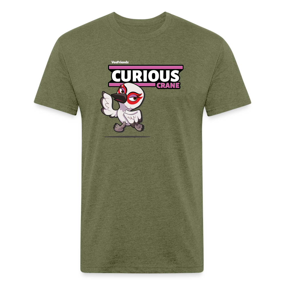 Curious Crane Character Comfort Adult Tee - heather military green