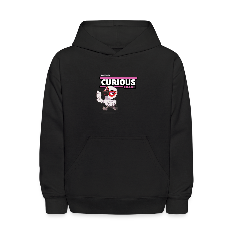 Curious Crane Character Comfort Kids Hoodie - black