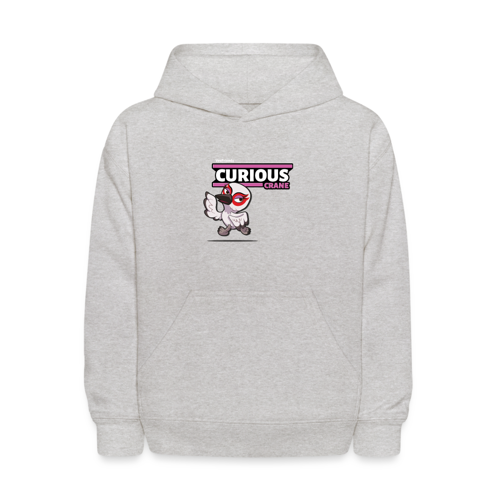 Curious Crane Character Comfort Kids Hoodie - heather gray