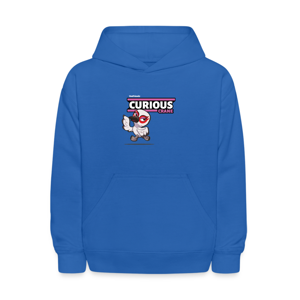 Curious Crane Character Comfort Kids Hoodie - royal blue