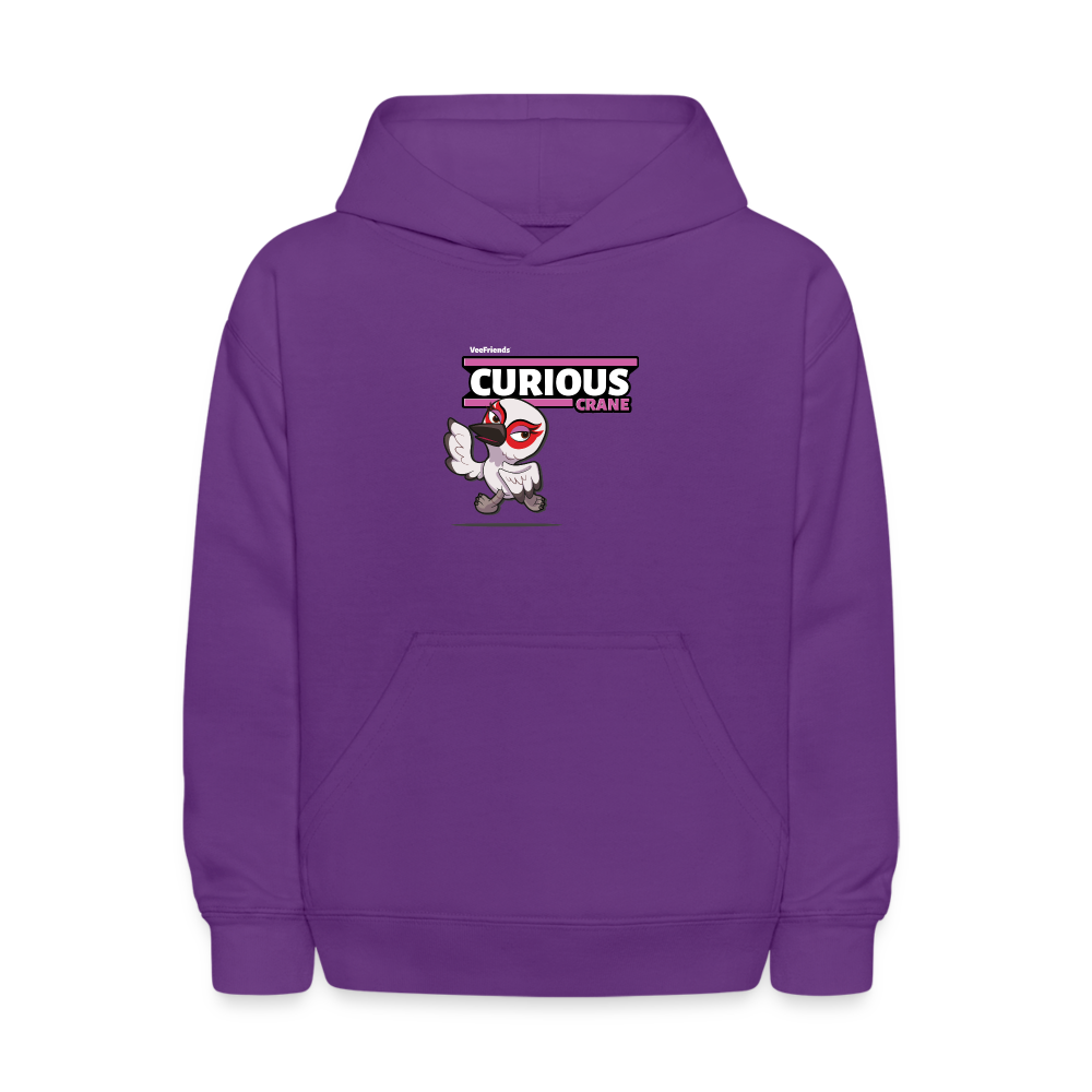 Curious Crane Character Comfort Kids Hoodie - purple