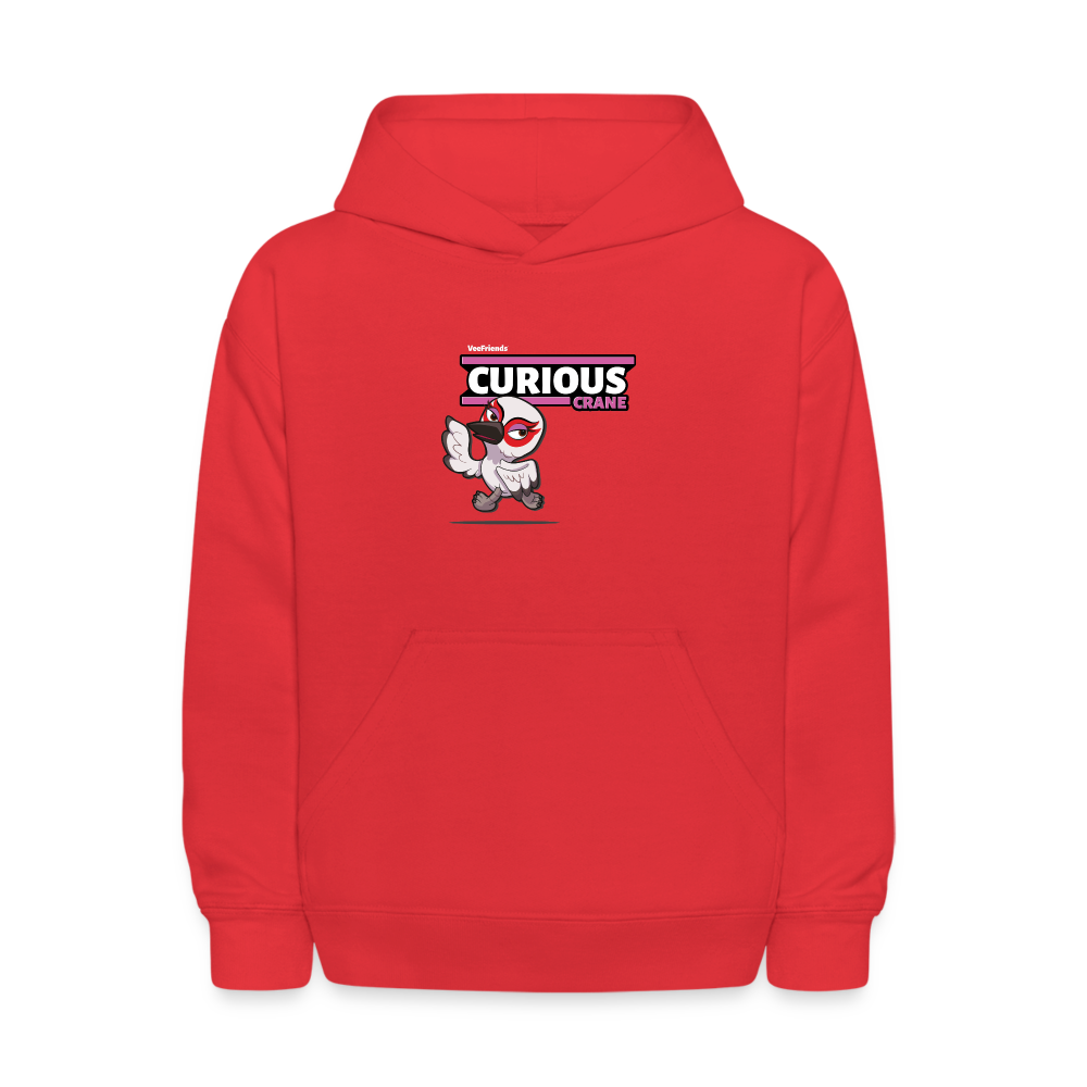 Curious Crane Character Comfort Kids Hoodie - red