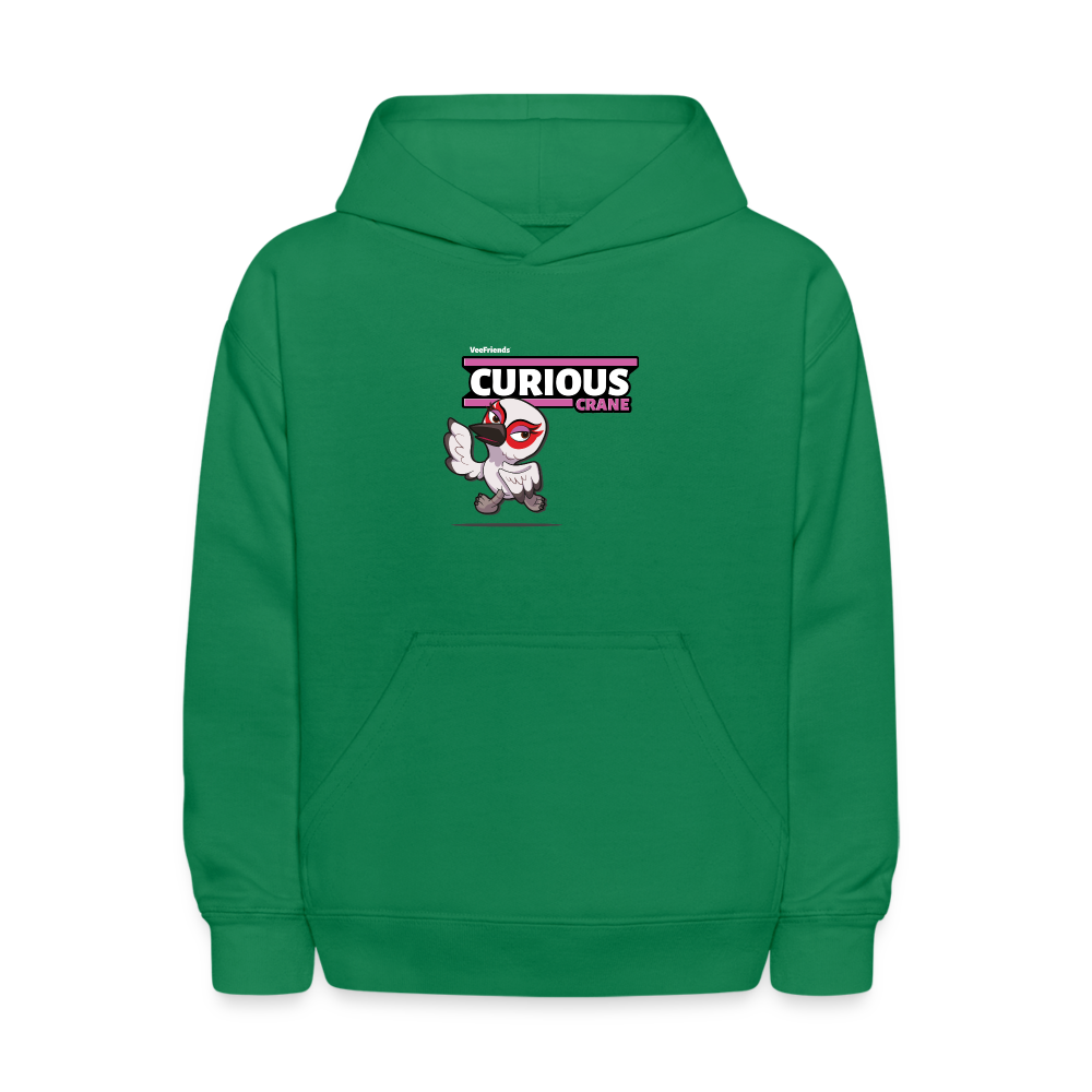 Curious Crane Character Comfort Kids Hoodie - kelly green