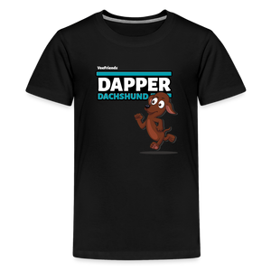 Dapper Dachshund Character Comfort Kids Tee - black