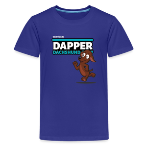 Dapper Dachshund Character Comfort Kids Tee - royal blue
