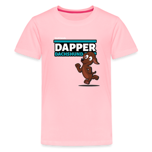 Dapper Dachshund Character Comfort Kids Tee - pink