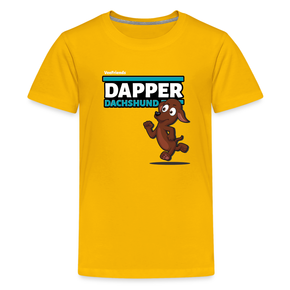 Dapper Dachshund Character Comfort Kids Tee - sun yellow