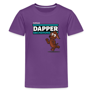 Dapper Dachshund Character Comfort Kids Tee - purple