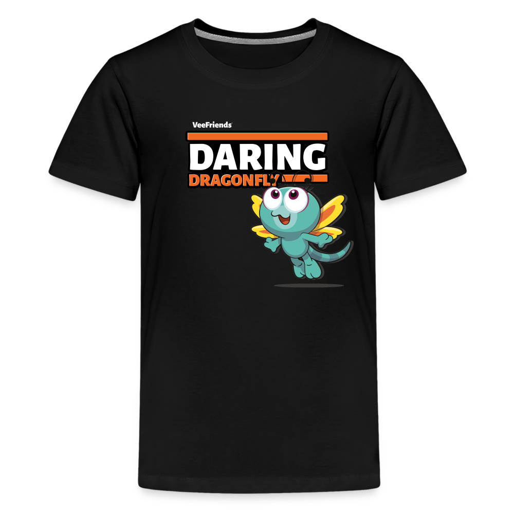 Daring Dragonfly Character Comfort Kids Tee - black