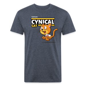 Cynical Cat Character Comfort Adult Tee - heather navy