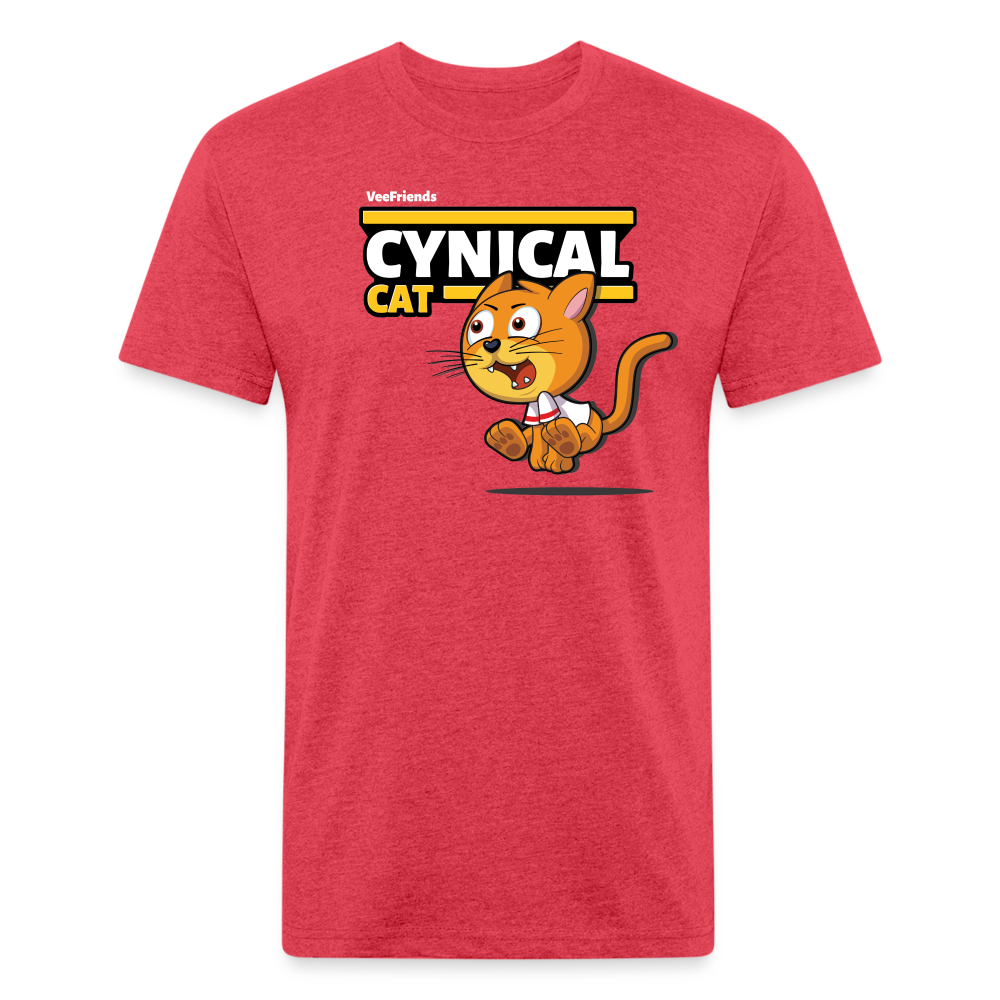 Cynical Cat Character Comfort Adult Tee - heather red