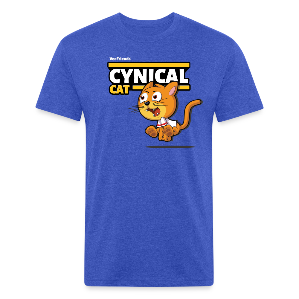Cynical Cat Character Comfort Adult Tee - heather royal