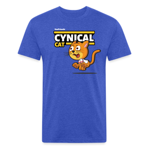 Cynical Cat Character Comfort Adult Tee - heather royal