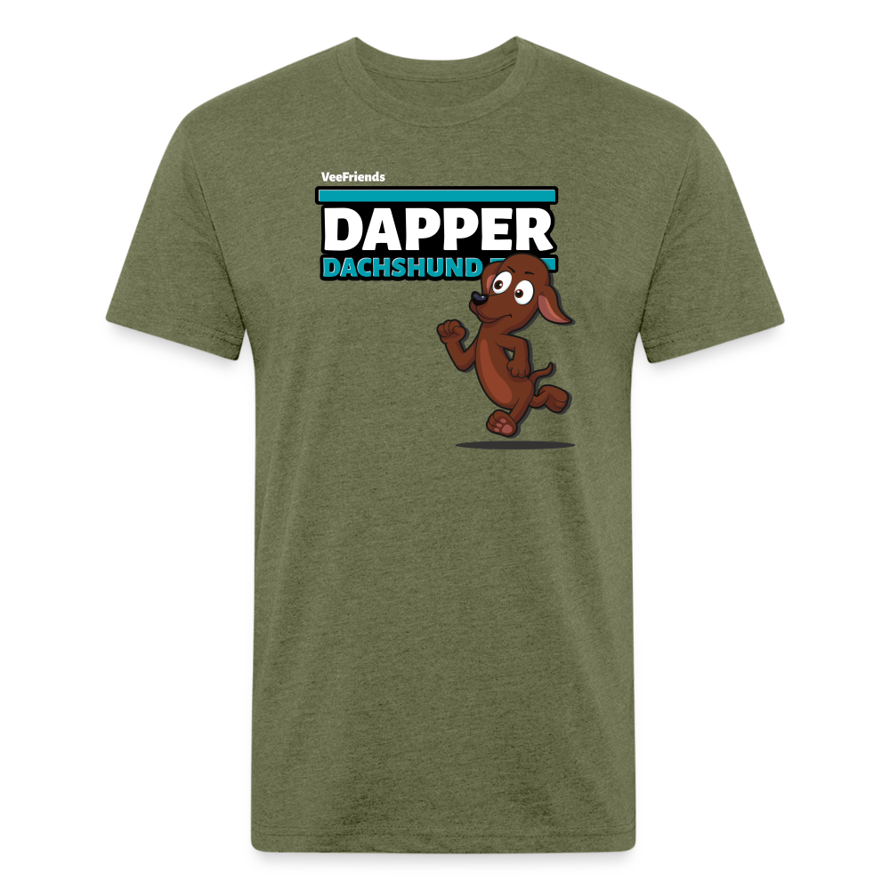 Dapper Dachshund Character Comfort Adult Tee - heather military green