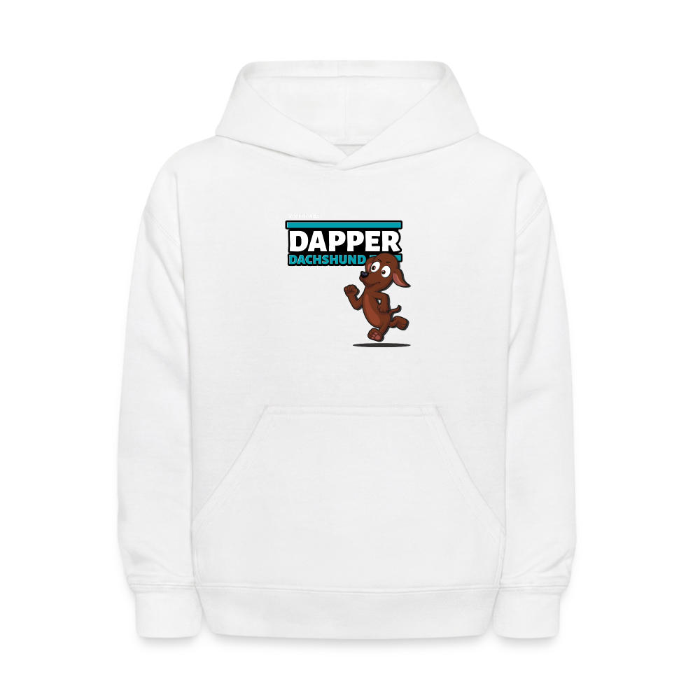 Dapper Dachshund Character Comfort Kids Hoodie - white