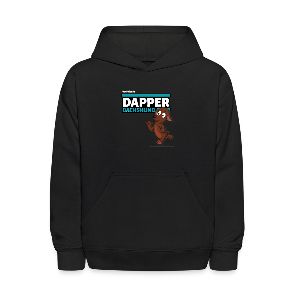 Dapper Dachshund Character Comfort Kids Hoodie - black