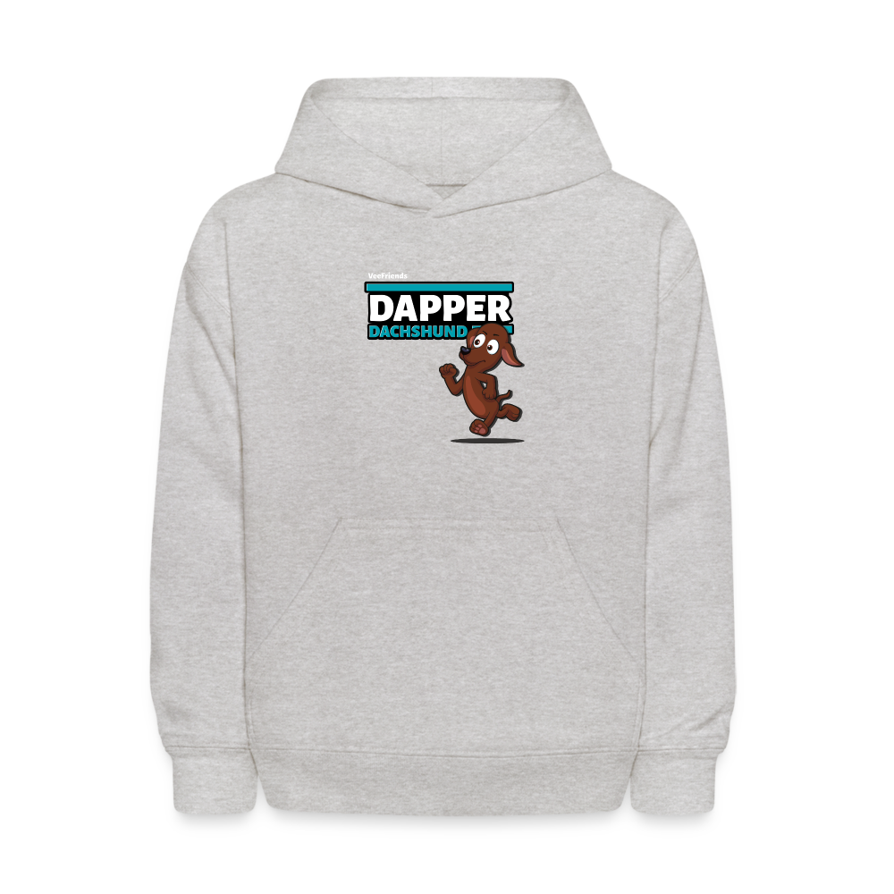 Dapper Dachshund Character Comfort Kids Hoodie - heather gray