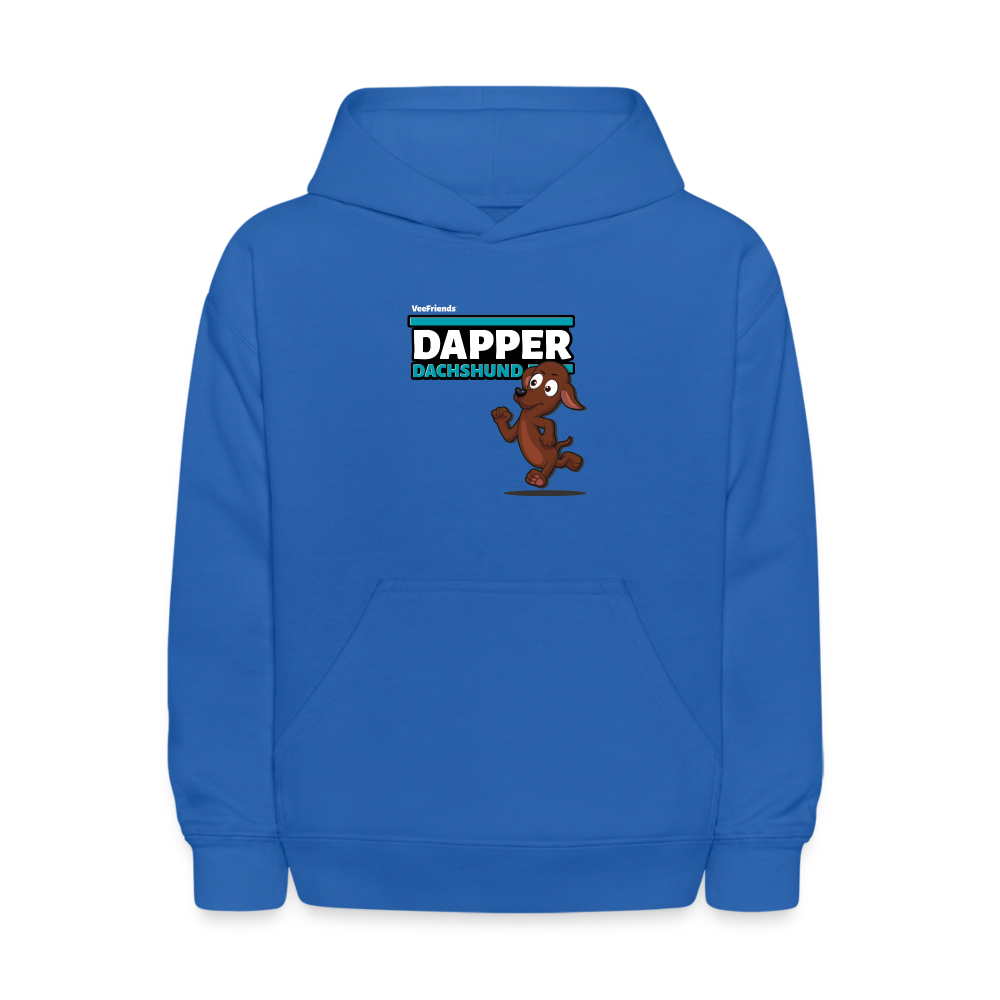 Dapper Dachshund Character Comfort Kids Hoodie - royal blue