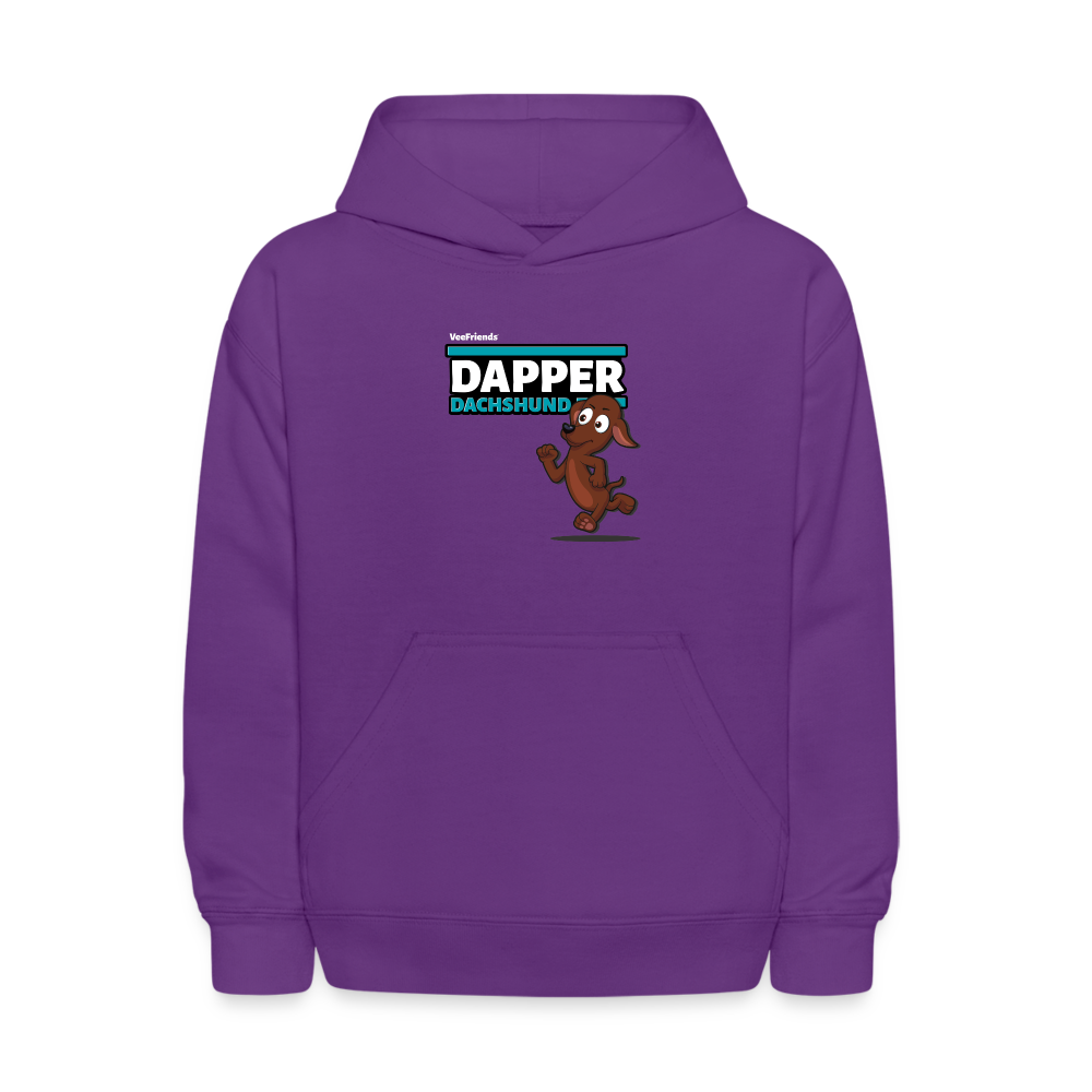 Dapper Dachshund Character Comfort Kids Hoodie - purple