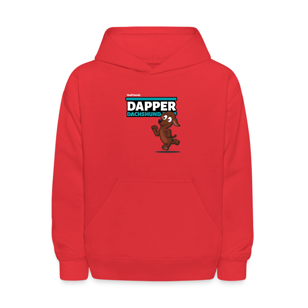 Dapper Dachshund Character Comfort Kids Hoodie - red