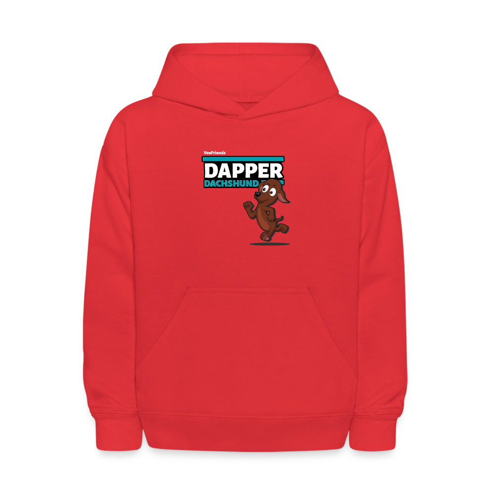 
            
                Load image into Gallery viewer, Dapper Dachshund Character Comfort Kids Hoodie - red
            
        