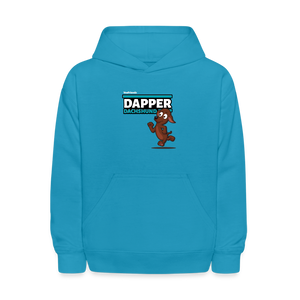 Dapper Dachshund Character Comfort Kids Hoodie - turquoise
