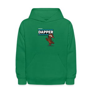 Dapper Dachshund Character Comfort Kids Hoodie - kelly green