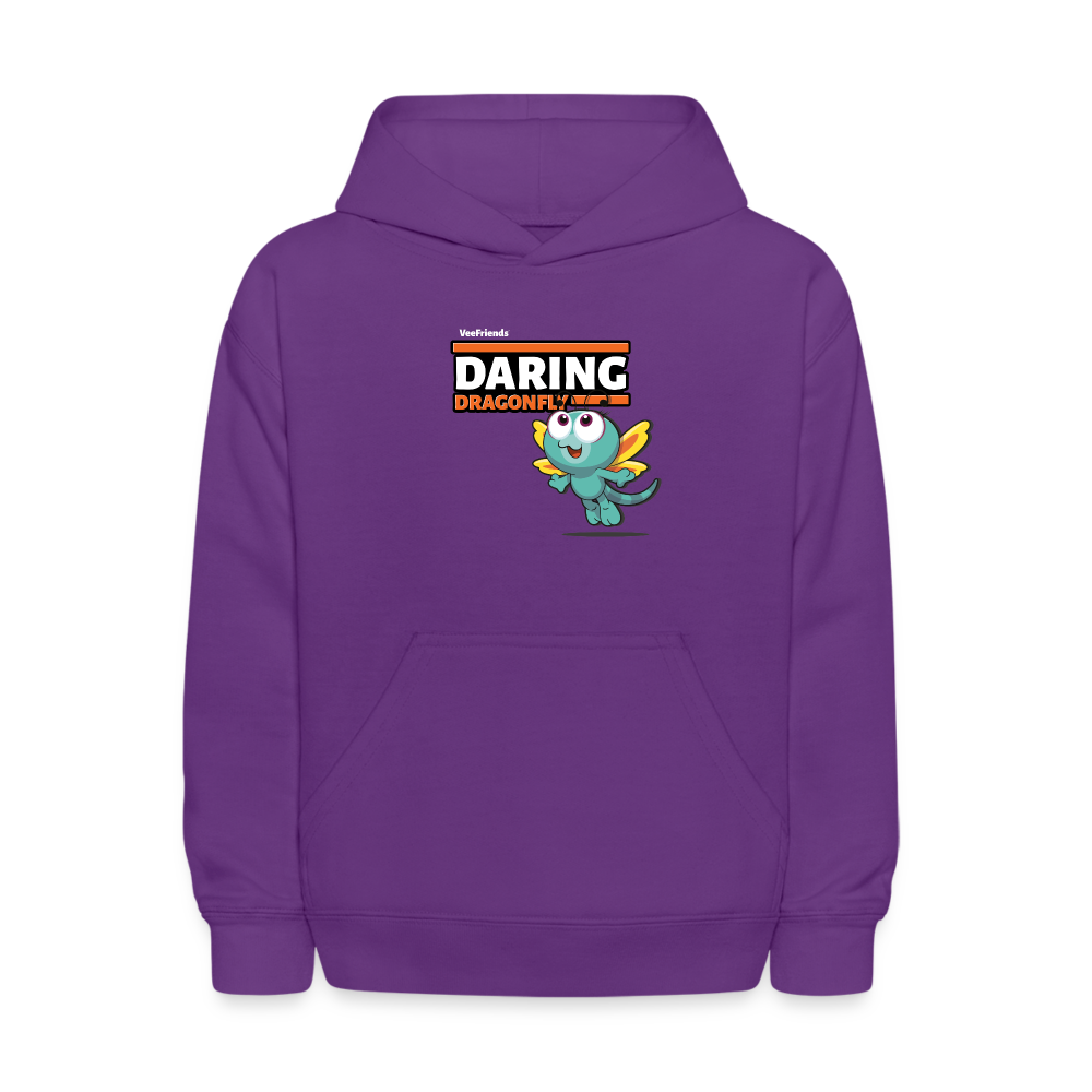 Daring Dragonfly Character Comfort Kids Hoodie - purple