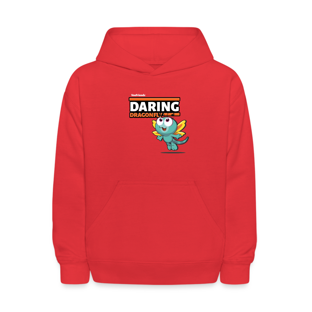 Daring Dragonfly Character Comfort Kids Hoodie - red