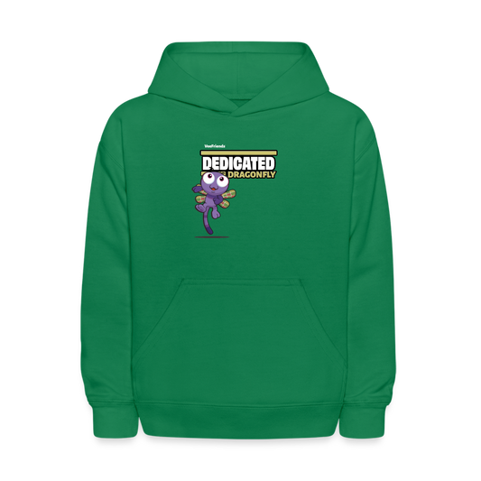 Dedicated Dragonfly Character Comfort Kids Hoodie - kelly green