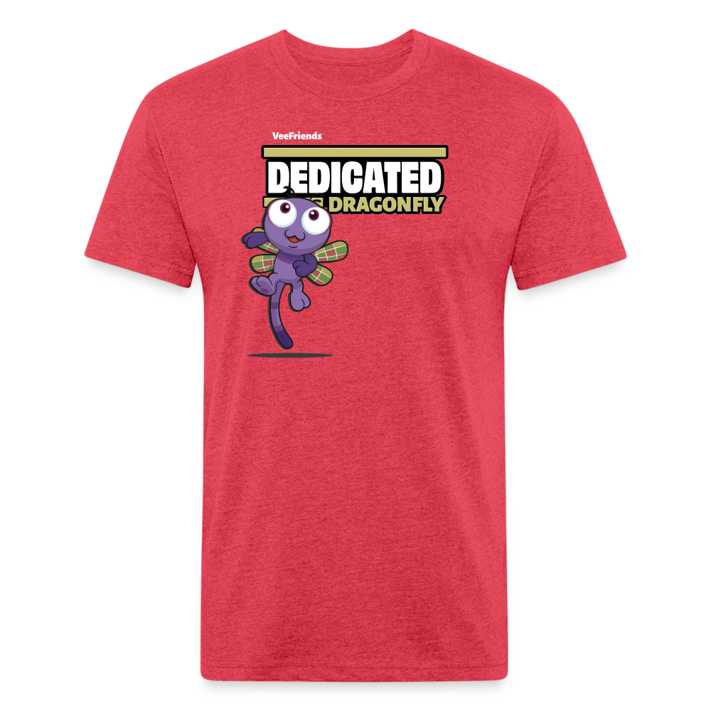 Dedicated Dragonfly Character Comfort Adult Tee - heather red