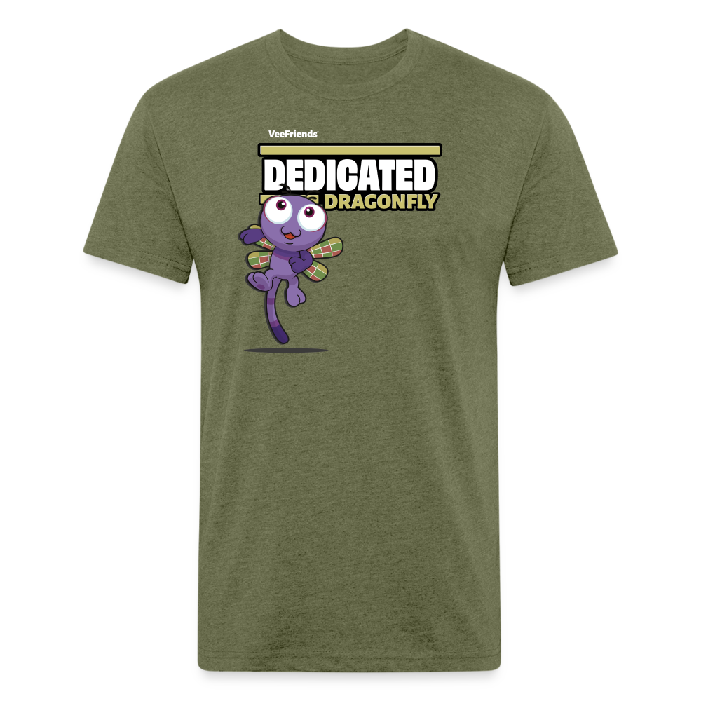 Dedicated Dragonfly Character Comfort Adult Tee - heather military green
