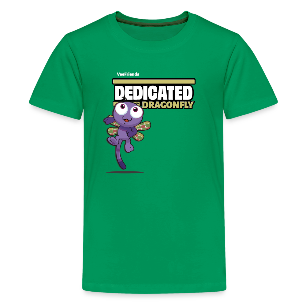 Dedicated Dragonfly Character Comfort Kids Tee - kelly green