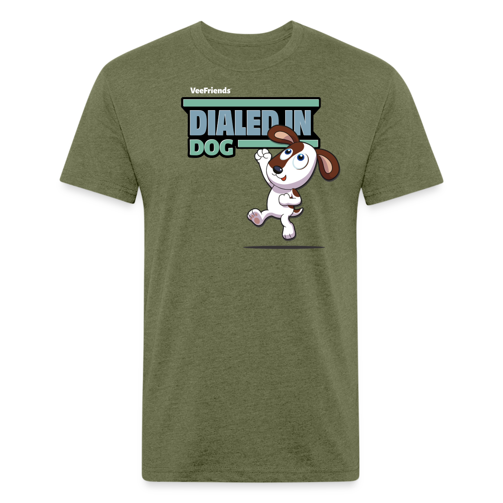 Dialed In Dog Character Comfort Adult Tee - heather military green