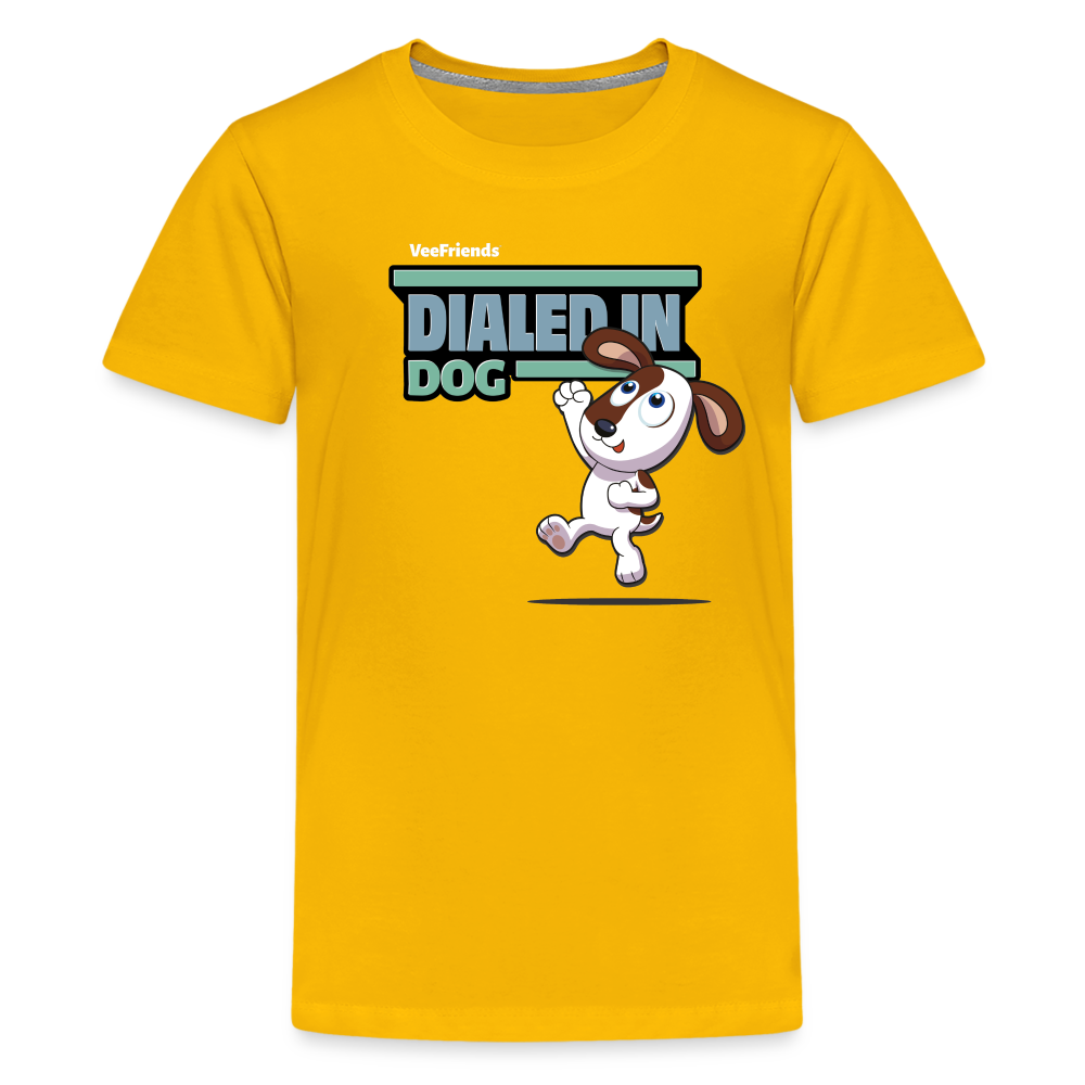 Dialed In Dog Character Comfort Kids Tee - sun yellow