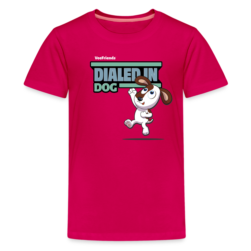 Dialed In Dog Character Comfort Kids Tee - dark pink