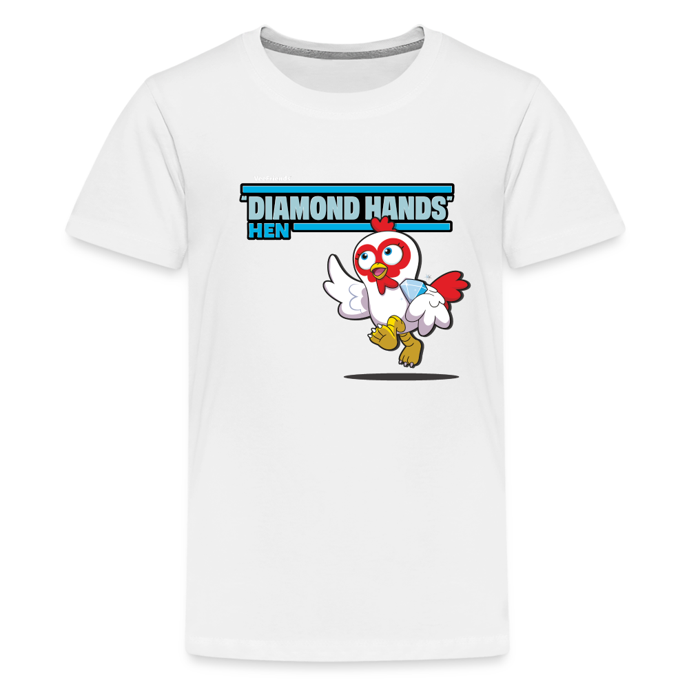 "Diamond Hands" Hen Character Comfort Kids Tee - white