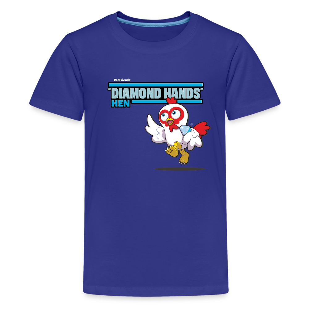 "Diamond Hands" Hen Character Comfort Kids Tee - royal blue