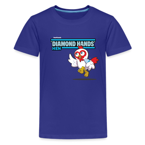 
            
                Load image into Gallery viewer, &amp;quot;Diamond Hands&amp;quot; Hen Character Comfort Kids Tee - royal blue
            
        