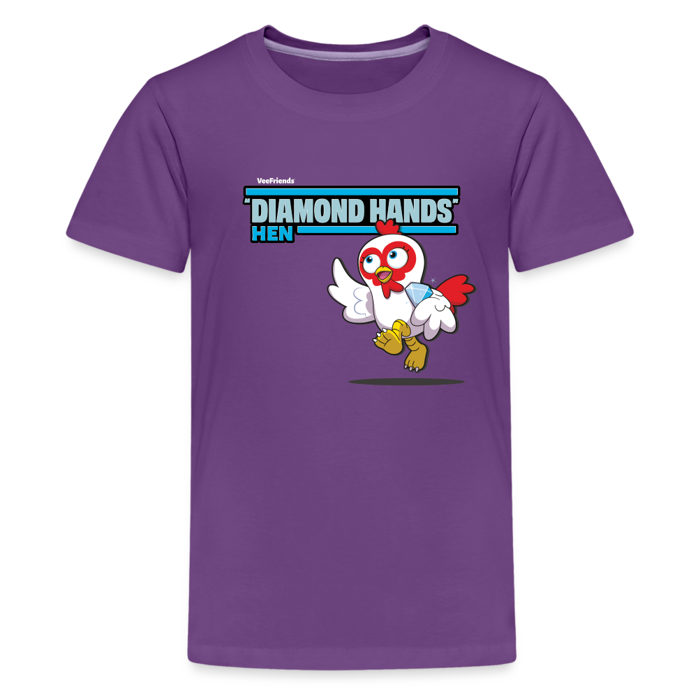 "Diamond Hands" Hen Character Comfort Kids Tee - purple