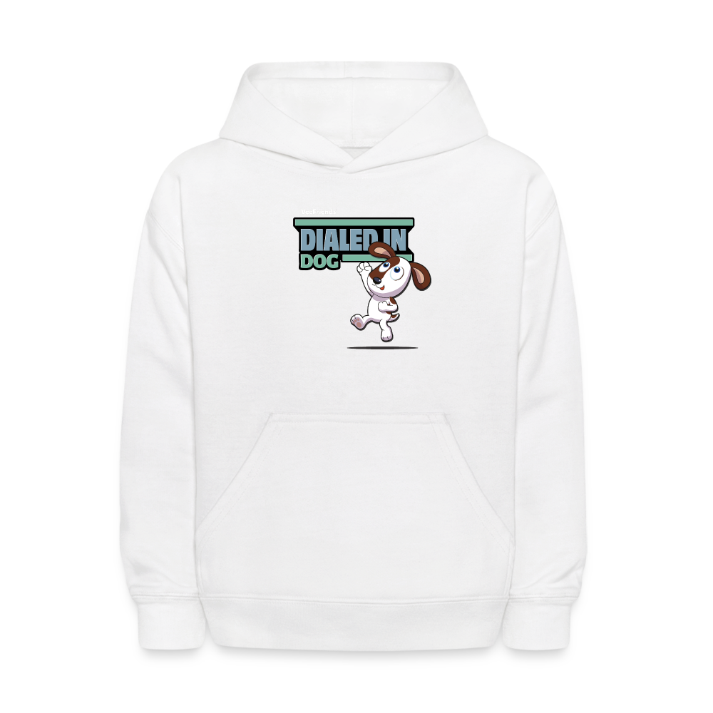 Dialed In Dog Character Comfort Kids Hoodie - white