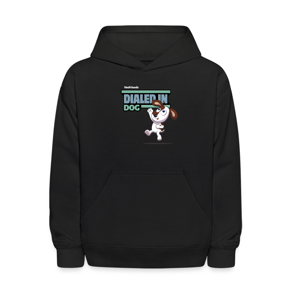 Dialed In Dog Character Comfort Kids Hoodie - black