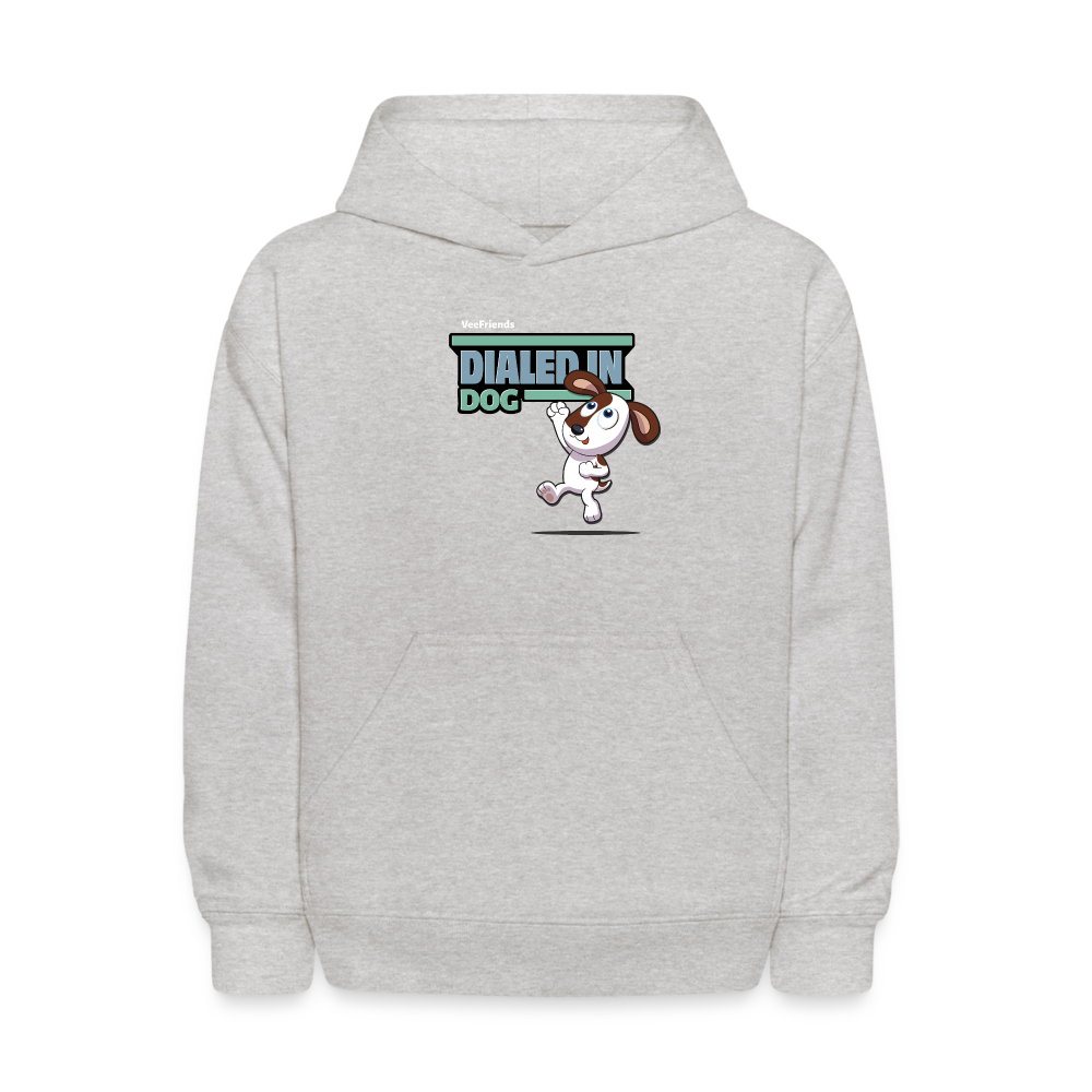 Dialed In Dog Character Comfort Kids Hoodie - heather gray