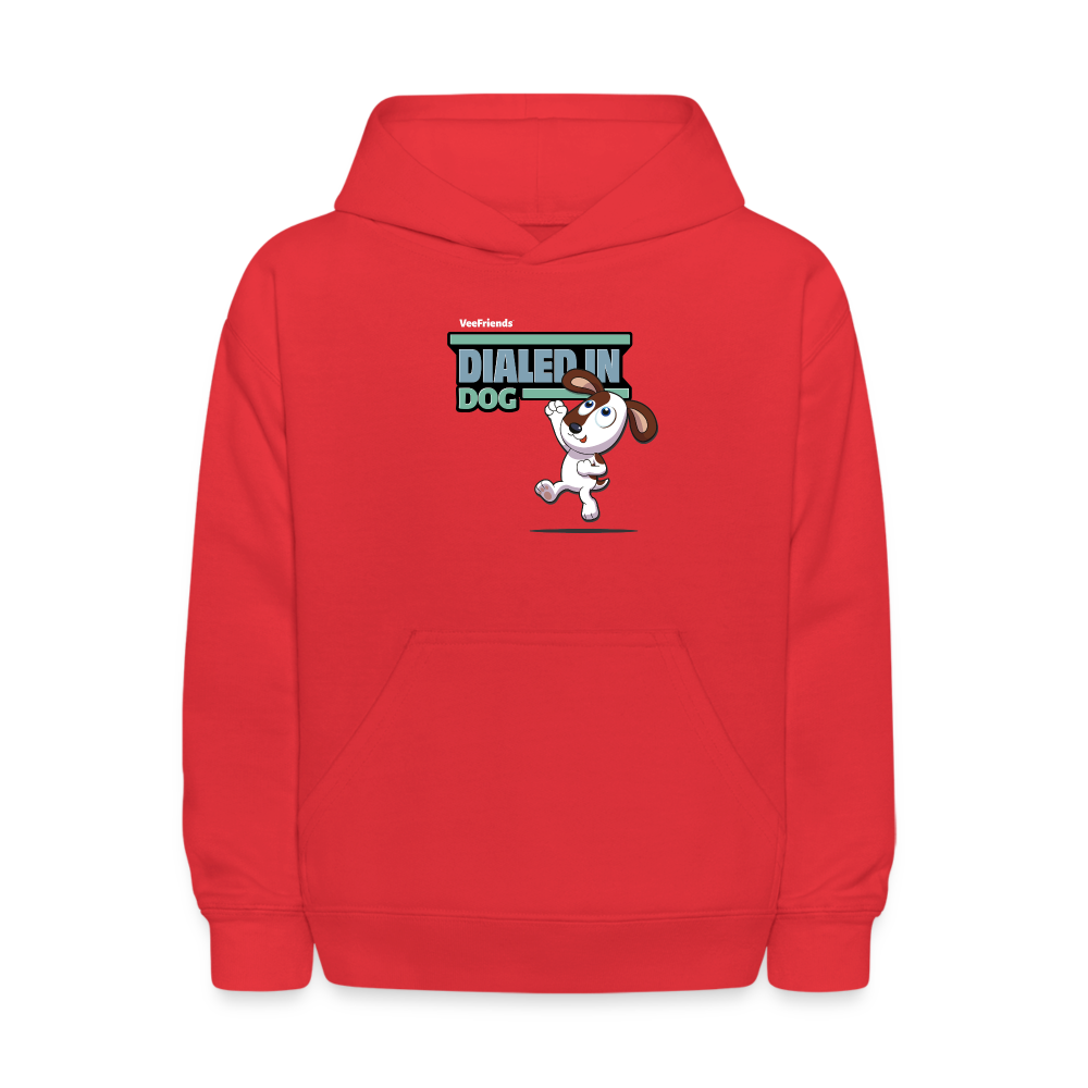 Dialed In Dog Character Comfort Kids Hoodie - red