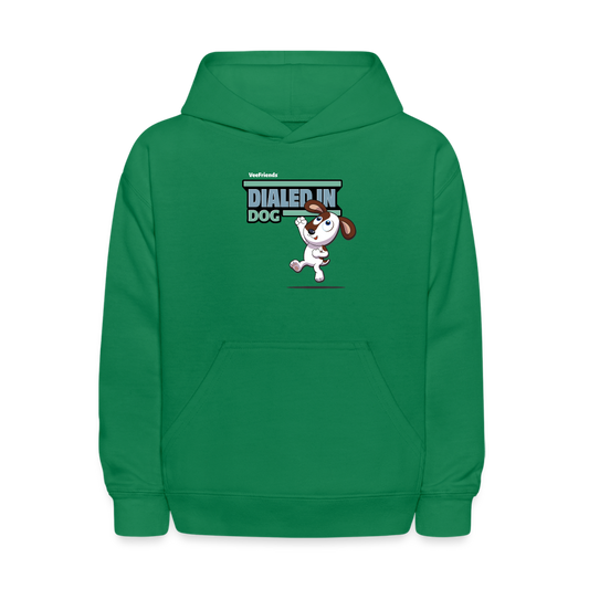 Dialed In Dog Character Comfort Kids Hoodie - kelly green