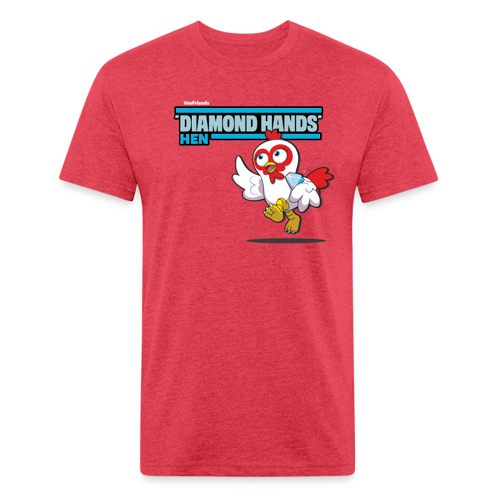 "Diamond Hands" Hen Character Comfort Adult Tee - heather red