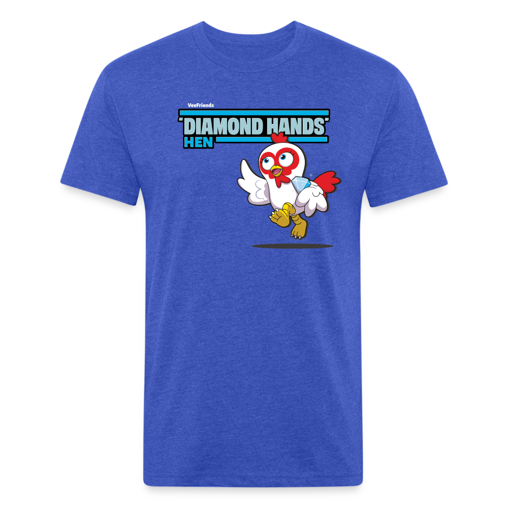 "Diamond Hands" Hen Character Comfort Adult Tee - heather royal