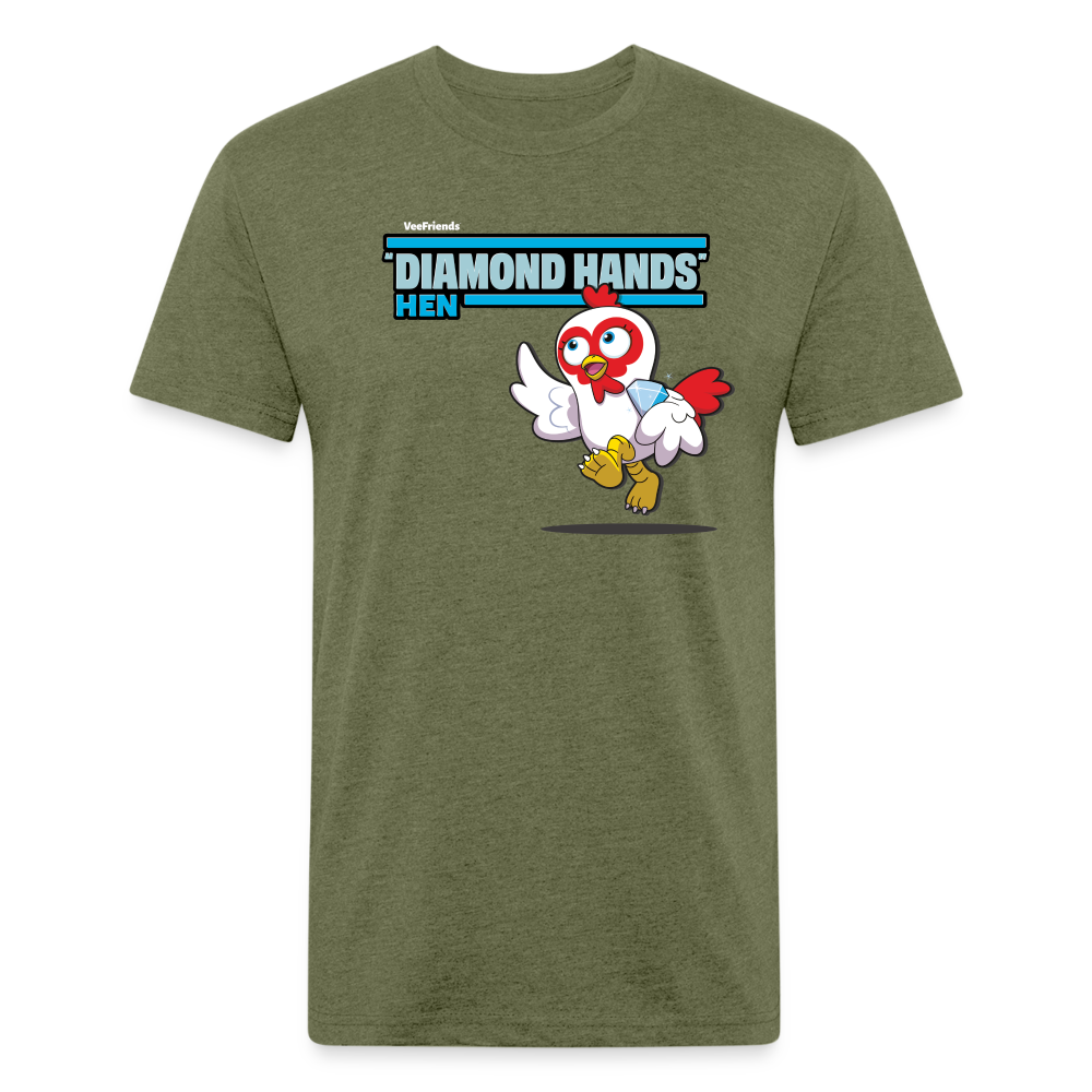 
            
                Load image into Gallery viewer, &amp;quot;Diamond Hands&amp;quot; Hen Character Comfort Adult Tee - heather military green
            
        