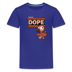 Dope Dodo Character Comfort Kids Tee - royal blue