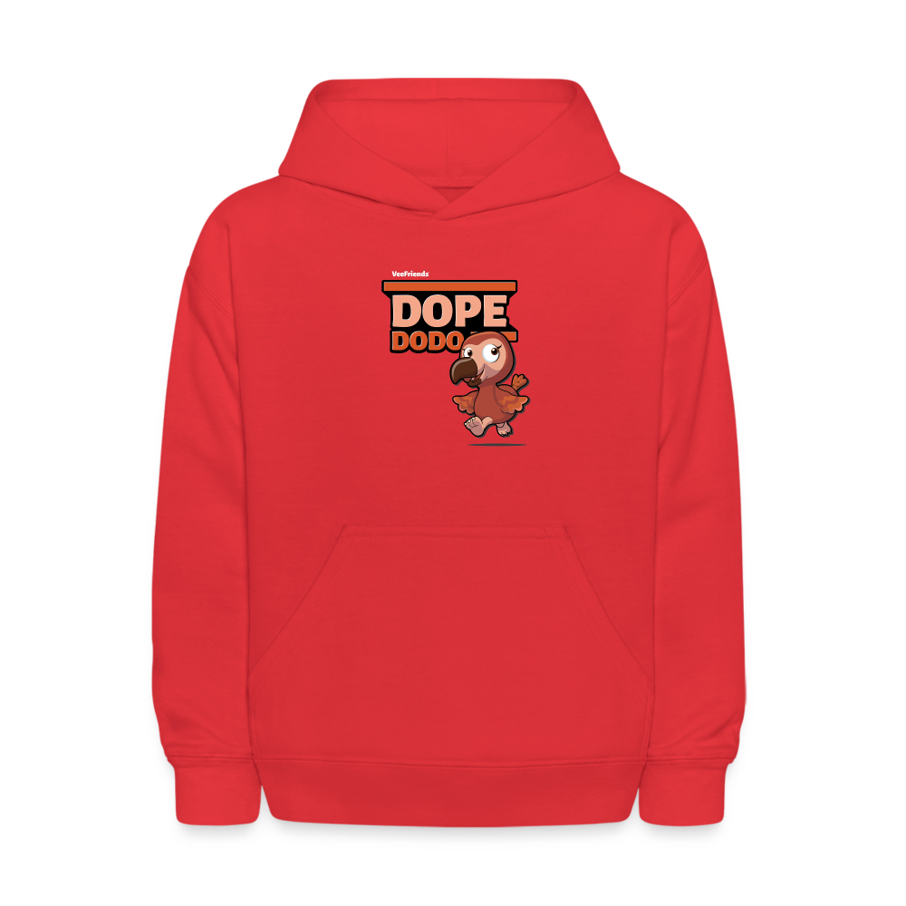 Dope Dodo Character Comfort Kids Hoodie - red